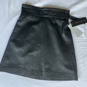 French Connection leather A-line skirt